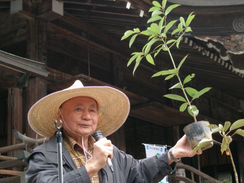 宮脇昭先生　2007年4月つくば植樹祭にて